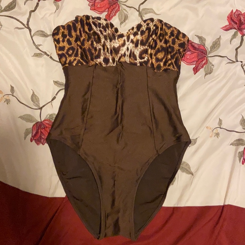 Cheetah one piece bathing soon